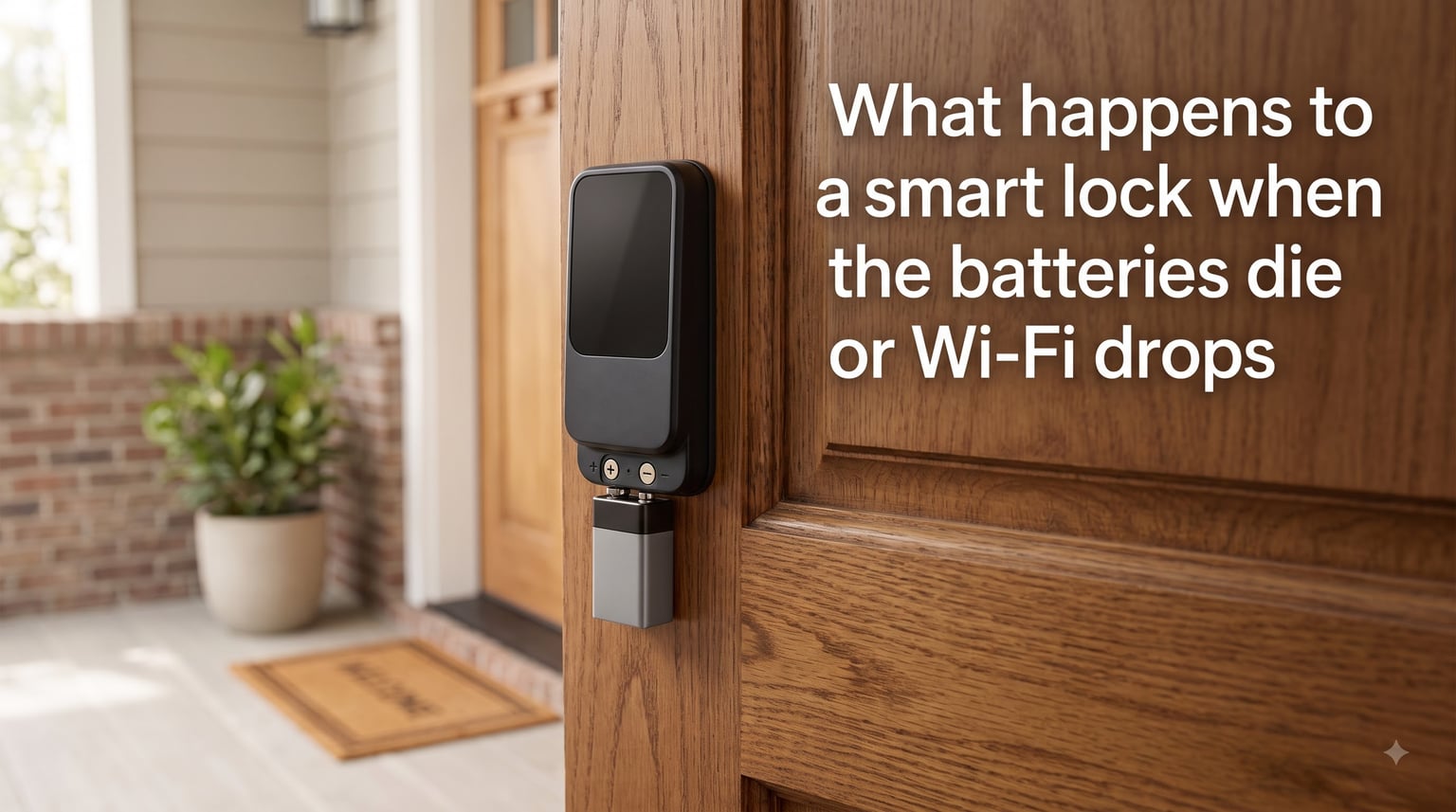 What happens to a smart lock when the batteries die or Wi-Fi drops