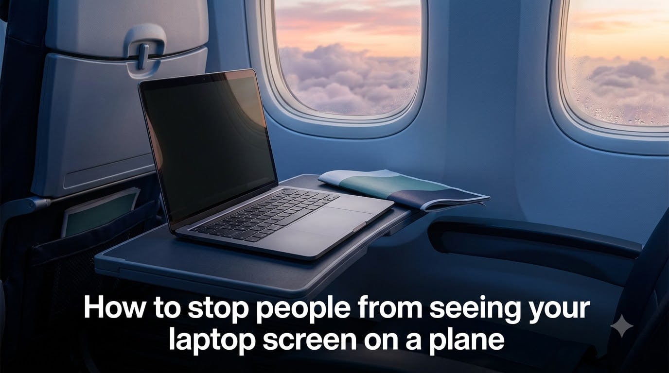 How to stop people from seeing your laptop screen on a plane