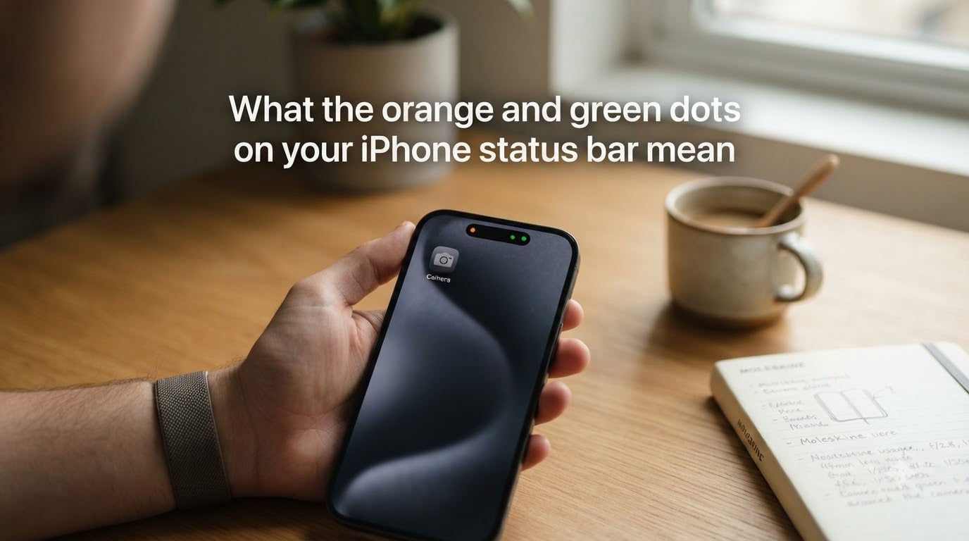 What the orange and green dots on your iPhone status bar mean