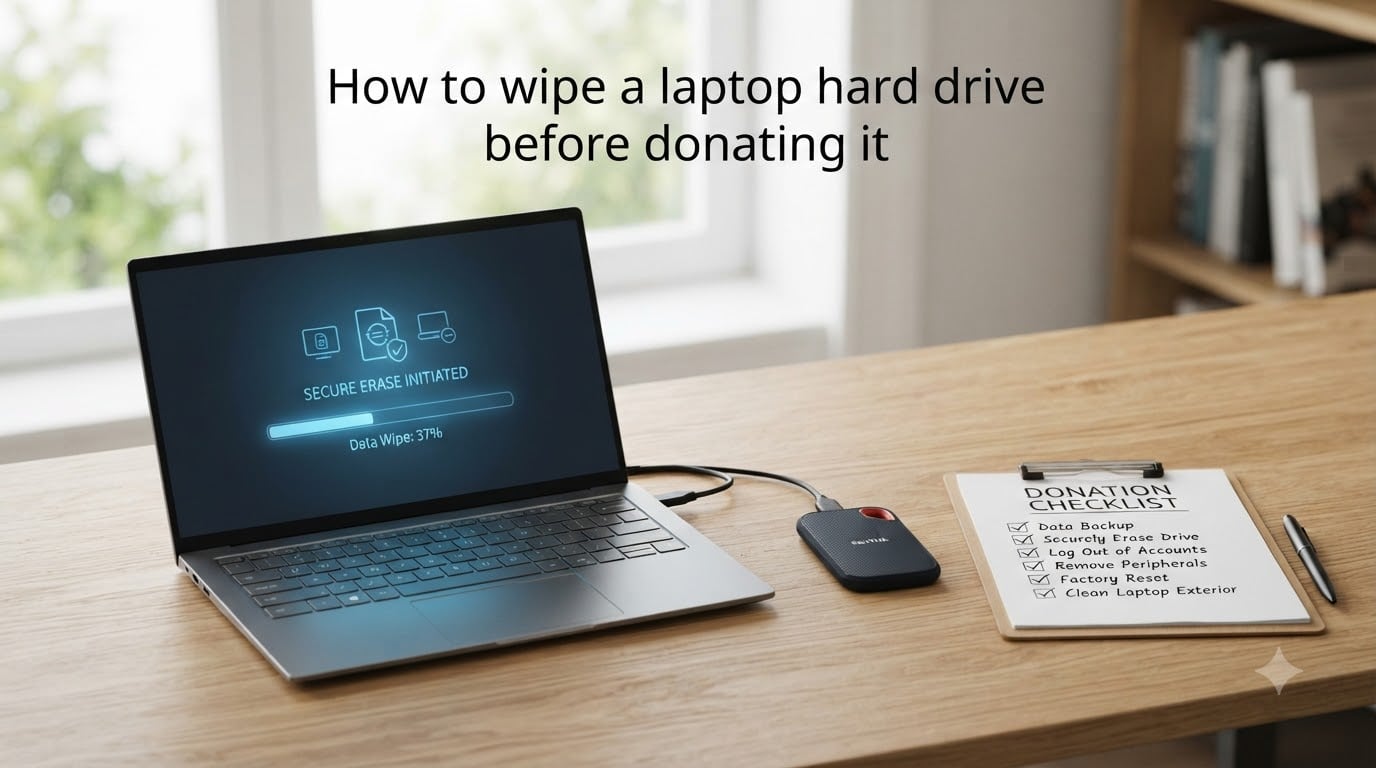 How to wipe a laptop hard drive before donating it