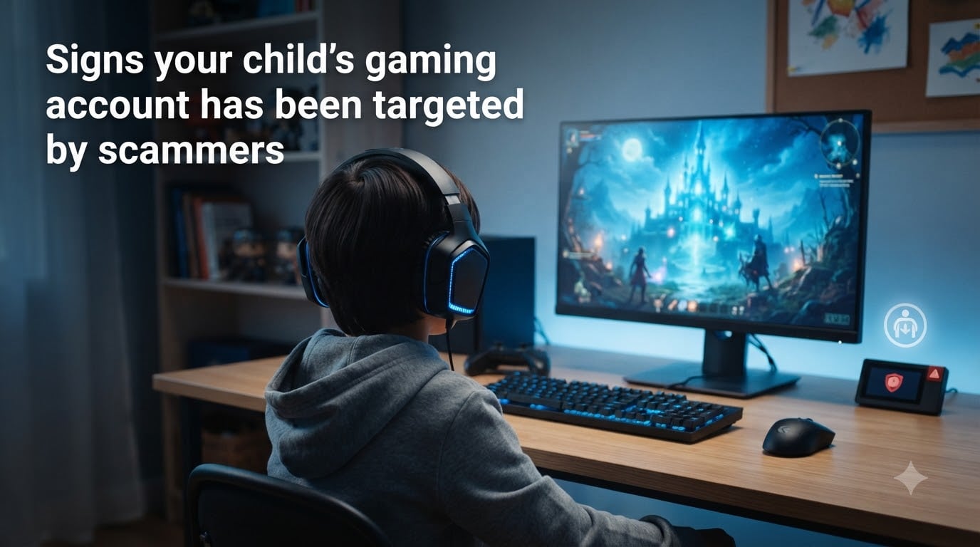 Signs your child's gaming account has been targeted by scammers