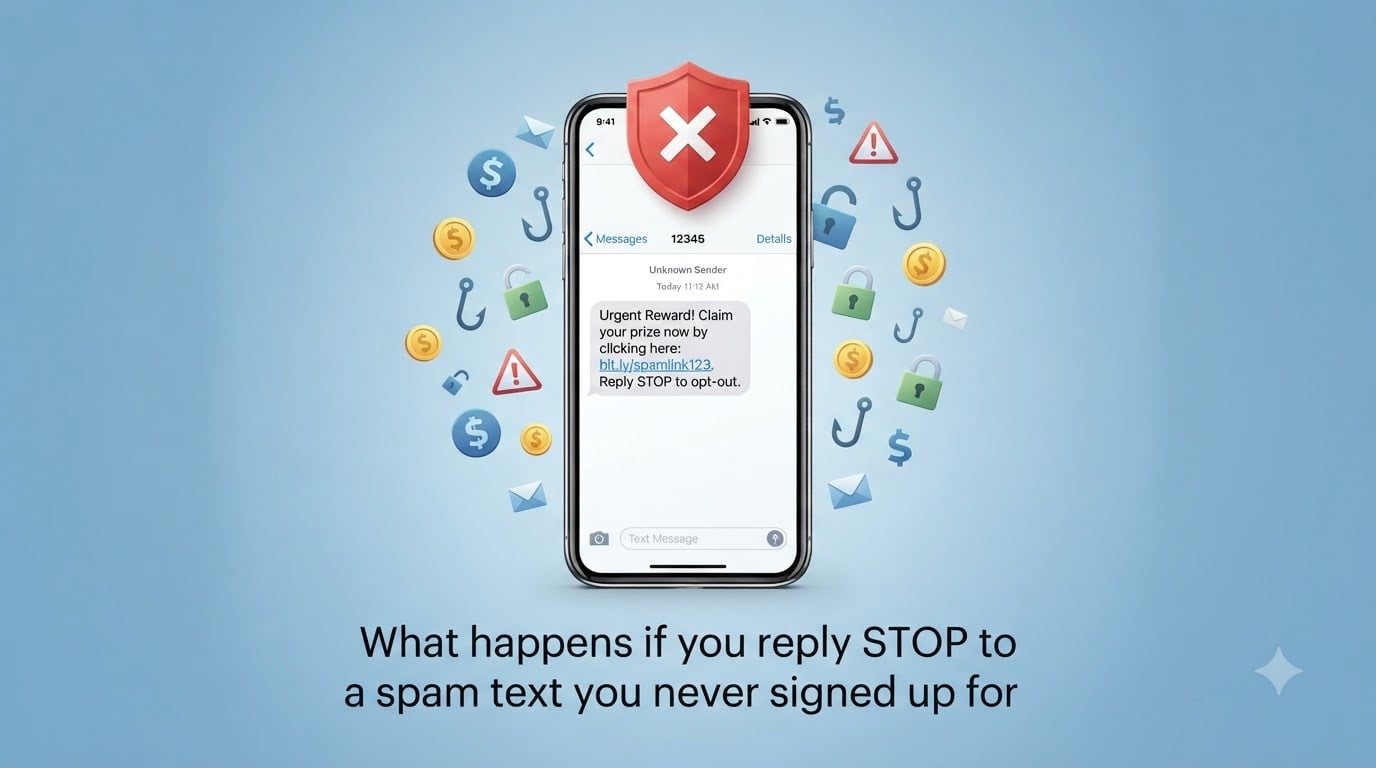 What happens if you reply STOP to a spam text you never signed up for